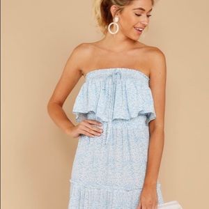 Skylar + Madison Blue Floral Print Midi Dress